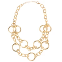 

Gold Plate Aluminum Chain Never Fade Off gold silver Chain 2 Layer Fashion Costume Necklaces For Women Jewelry