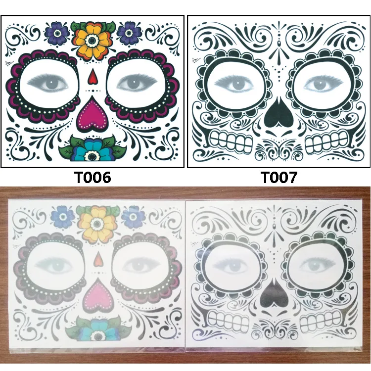 

Halloween Party Decoration face tattoo stickers for Horror Cosplay