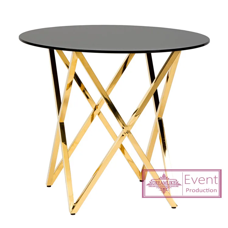 Round Glass Top Gold Stainless Steel Triangle Base Home Center Coffee Table Buy Home Center
