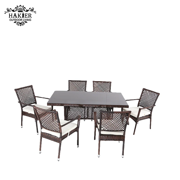 
Rattan chair outdoor wicker dining table set garden wicker desk 