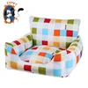 Best quality canvas dog cat sofa full cotton inside with cheap price from wholesale factory making pet bed sleeping pet bed safa