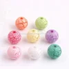 Colorful Mix Color Acrylic Round Solid Crackle Beads in Beads for Chunky Jewelry Making 20mm