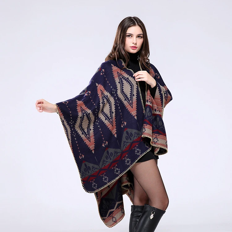Wholesale Long Women Poncho Shawls Cardigan Open Front Elegant Cape Wrap Pashmina Shawl
