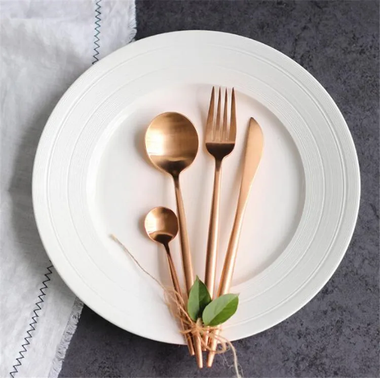 

30% OFF Wedding 18/10 Stainless Steel Rose Gold Cutlery Set, Silver, gold, rose gold, black