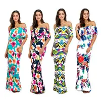 

14Colors Wholesale Factory price african kitenge design african traditional print ankara sexy maxi dress