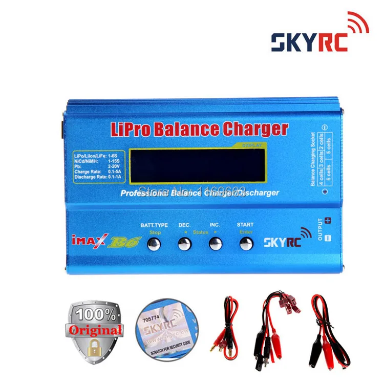 Free Shipping 100 Original SKYRC IMax B6 With T Plug Digital LCD Lipo NiMh Battery Balance
