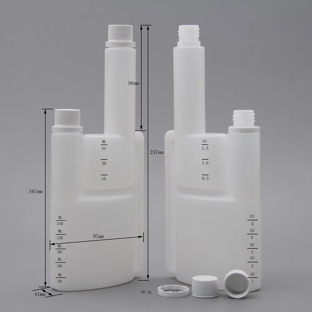 1000ml Hdpe Long Neck Fluorinated Engine Oil Empty Twin Neck Bottle