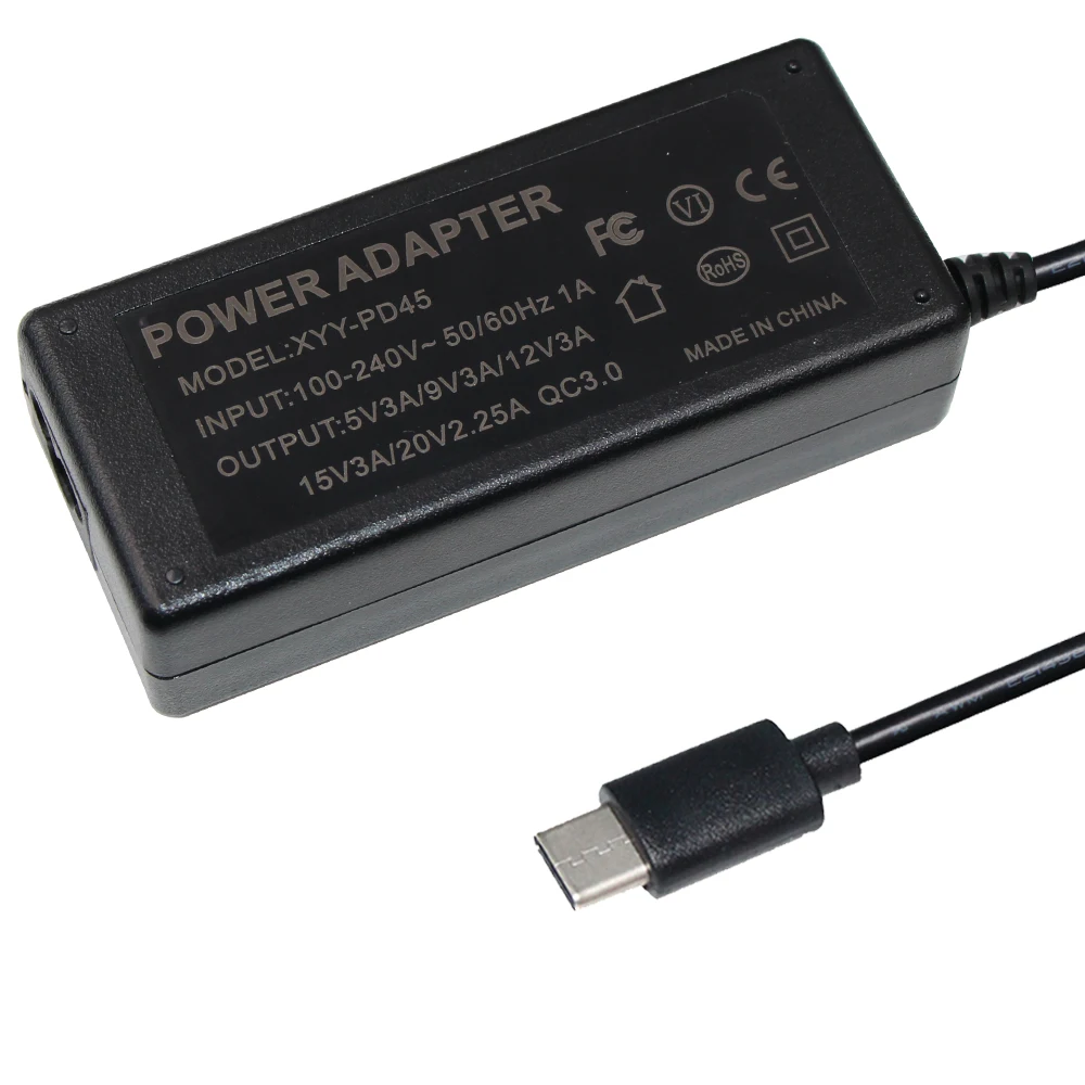 100v240v To Dc 5v 3a 9v 3a 12v 3a 15v 2.6a 20v 2.25a 45w Usb Typec Power Supply Adapter For