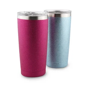 Insulated Coffee Drinking Double Wall Coffee Thermos Travel Mug Tumbler with 20oz and Plastic Closed Lid Coffee Cup