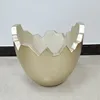 757 Wholesale Contemporary Software Fiberglass Irregular Decor Bowl Gold Vase