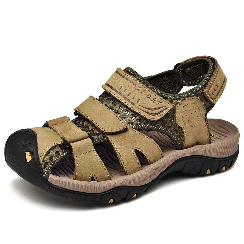 

Custom logo comfortable genuine leather outdoor walking sandal latest sandals designs for men