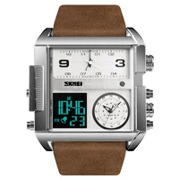 

SKMEI 1391 Fashion Men Quartz Wrist Watch Waterproof Leather Strap Watches Luxury Brand Casual Square Digital relogio masculino