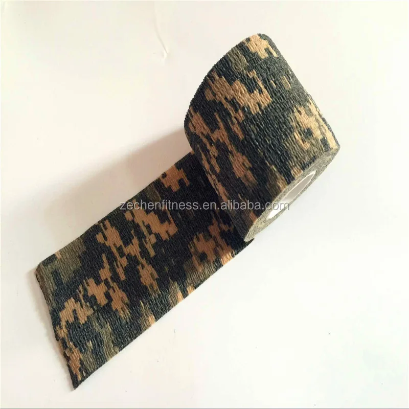 Self adhesive elastic breathable non woven cohesive first aid bandage Camouflage waterproof wrap tape