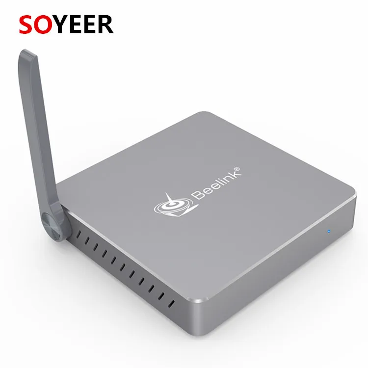 

Popular Soyeer AP34 pro Intel tv box N3450 support for Win10 4+64G Intel mini pc with linux Metal case