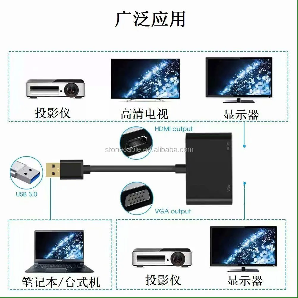 Usb 3.0 To Hdmi And Vga Adapter Usb 3.0 To Hdmi Vga Multi Monitor