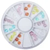 New arrival nail art 3D DIY 4mm round opal design metallic decoration wheel for lady
