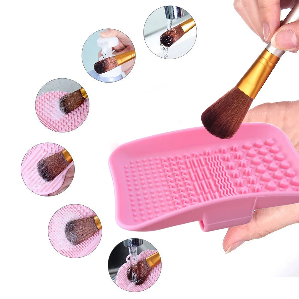 Makeup Brush Cleaner Silicone Brush Cleaning Mat Cosmetic Brush Cleaner