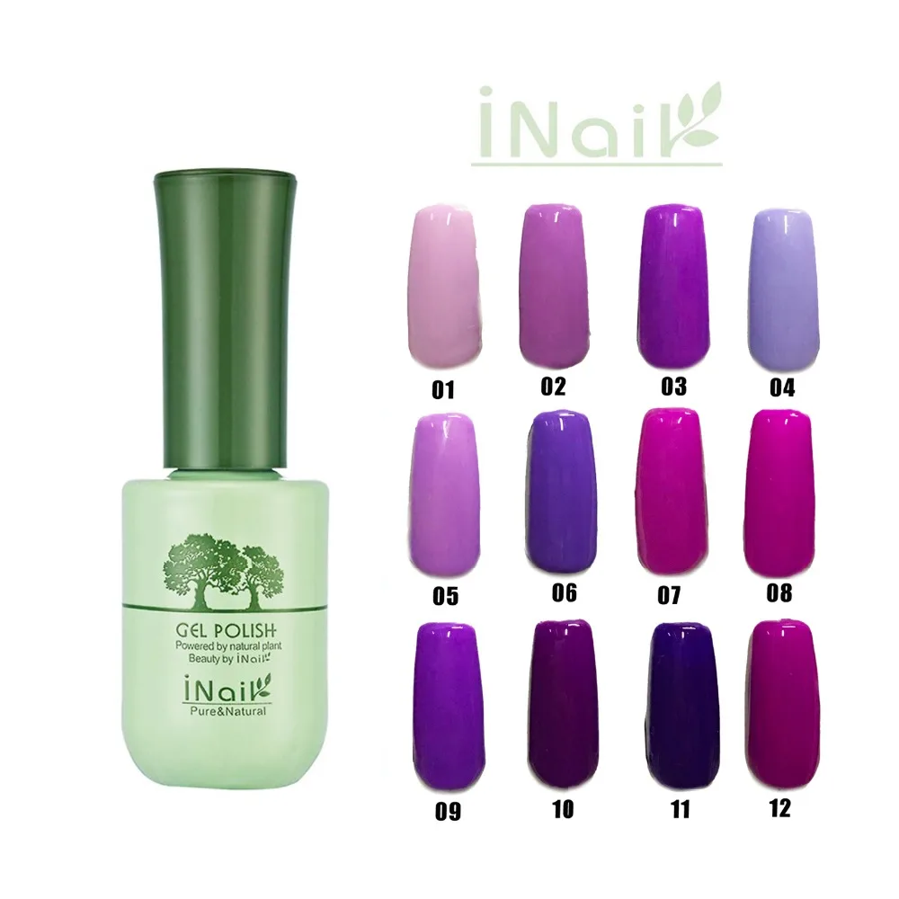 Free shipping Noble Purple Series 12pcs Inail Gel Nail Polish 15ml 12 colors for choice
