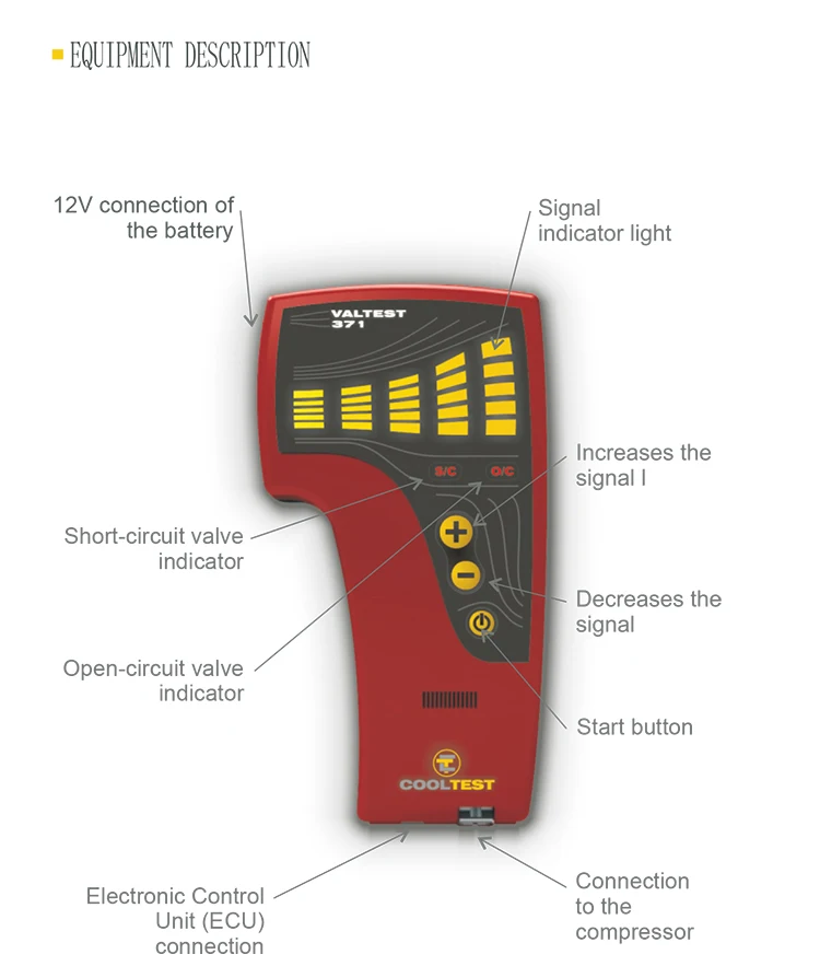 Auto Air Conditioner Compressor Electronic Tester Valtest 371 Buy Car