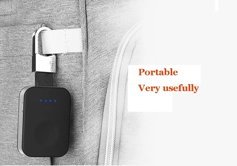 QI Wireless Charger Power Bank for Watch 1 2 3 4 Portable Mini External Battery Pack KeyChain for Apple Watch Wireless Charger - ANKUX.COM