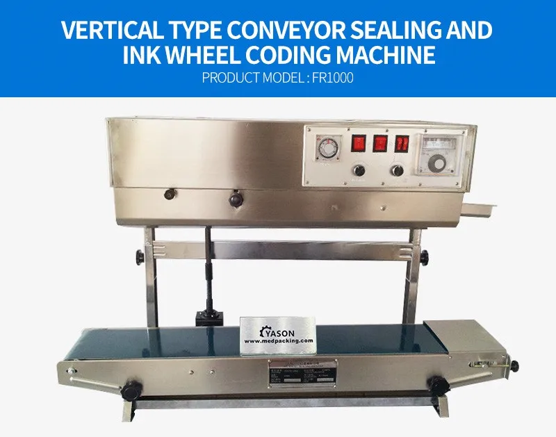 Industrial Vertical Bag Sealer Aluminum Foil Bag Sealer Continuous Band