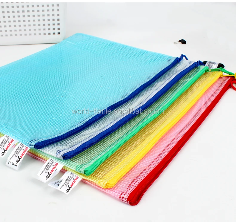 Transparent Pvc Mesh Pencil Case A2 A3 A4 Zip Lock Document Bag File ...