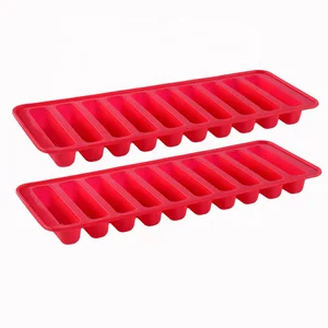 Image of Silicone Mold BPA Free Baby Food Sausage Mold 10 Silicone Ice Cube Tray Sticks