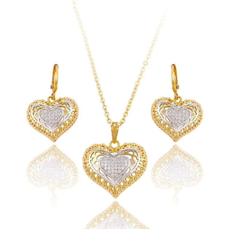 

Wholesale jewelry manufacturer china, Synthetic CZ sweet heart shape Jewelry Set, Multi color