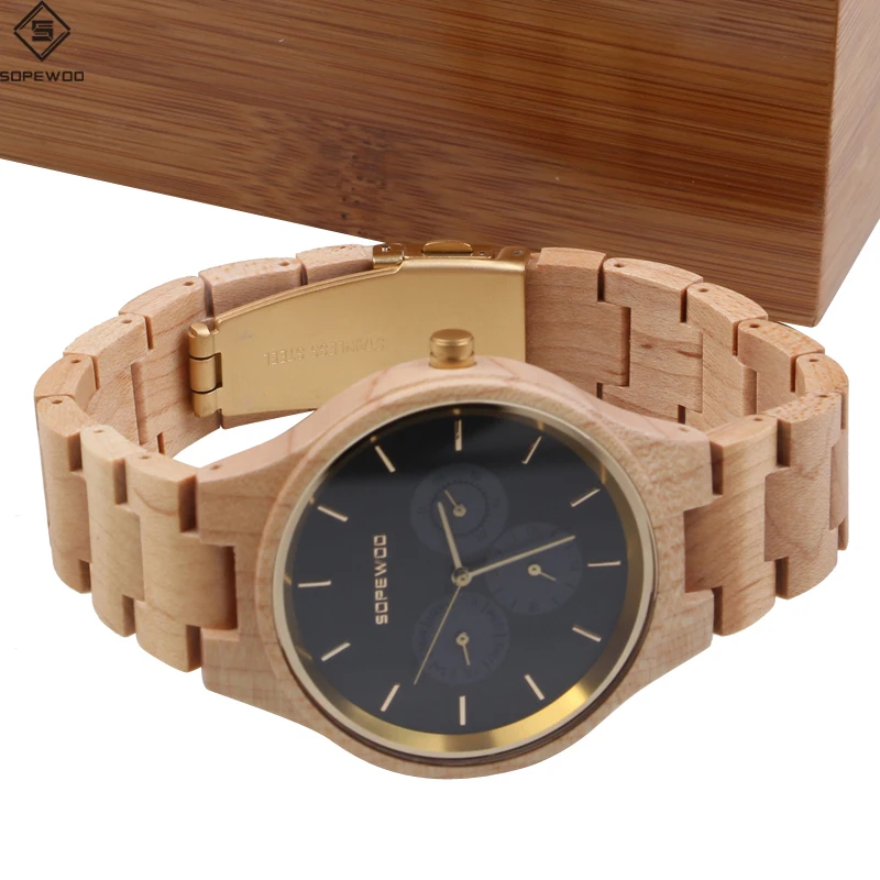 

2018 new high quality assurance fashion custom wrist wood watch man women, Bamboo;maple;teak;walnut;violet;red/green/black sandal wood;etc