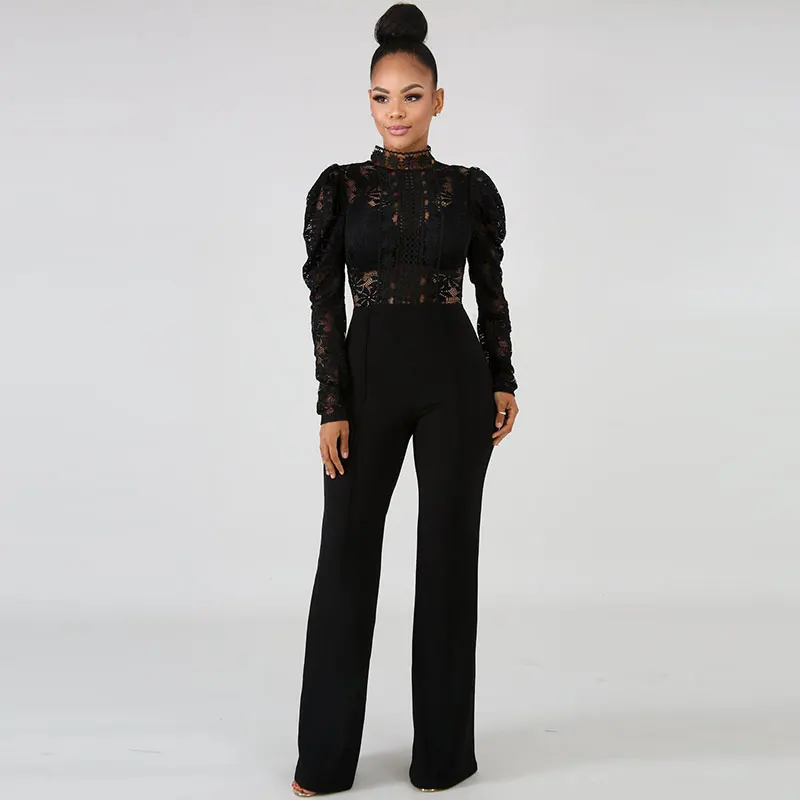 

Blooming Ruffle Sleeve Lace Jumpsuit Two Piece Set Women Clothing