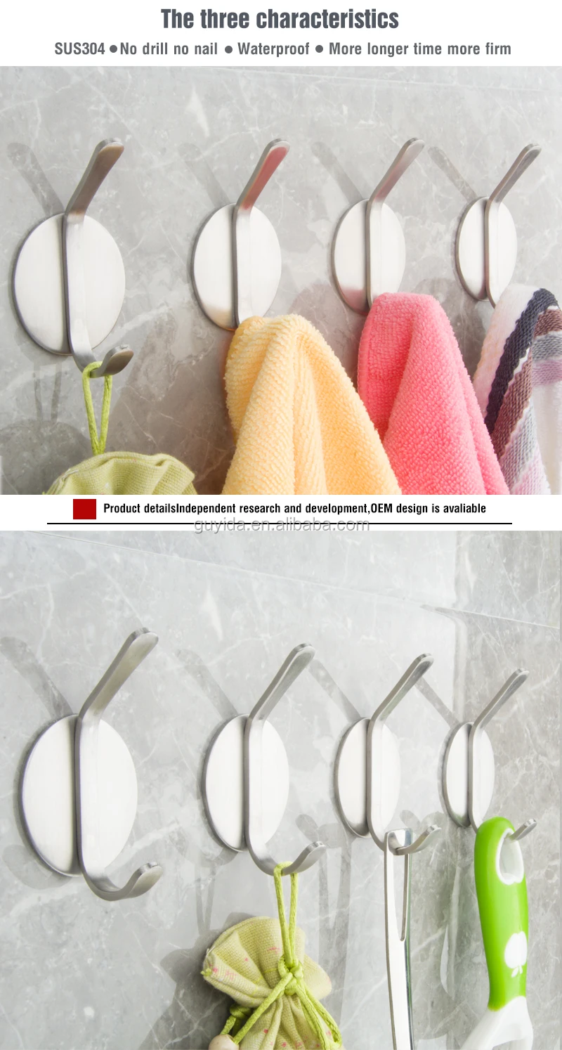 stainless steel bathroom robe hook