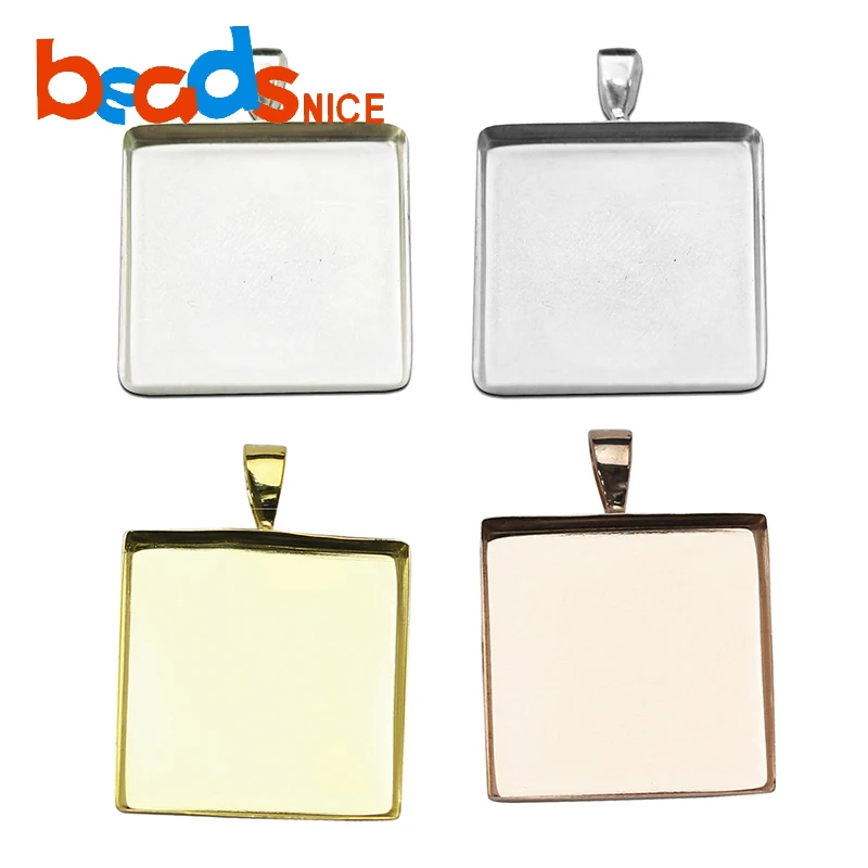 

Beadsnice Silver Pendant Blank Bezel Base Setting Necklace Blank Mounting ID26726, Silver /platinum/gold/rose gold