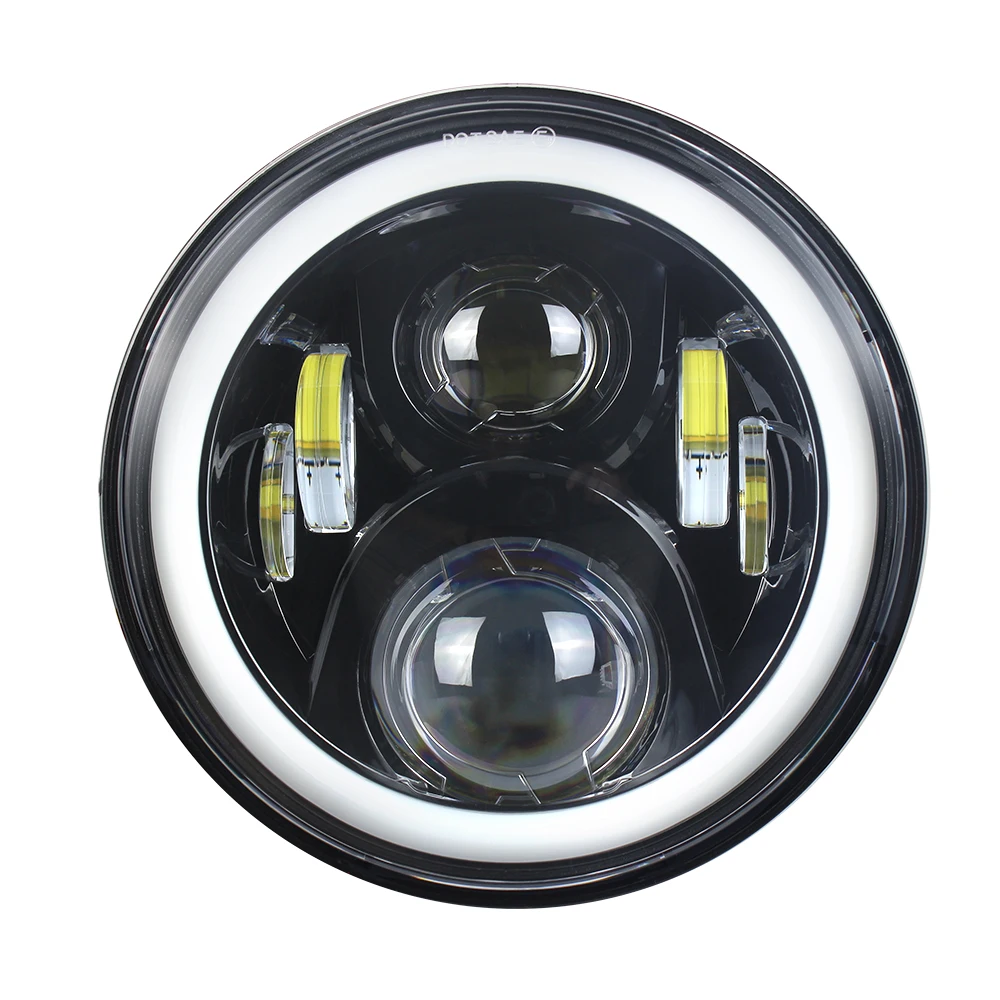 7 Inch LED Headlights Halo Angle Eye Hi-lowBeam Kits For CB400 CB500 CB1300 Motorcycle