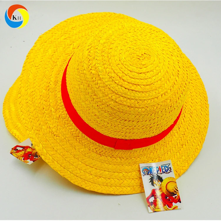 カスタムルフィ麦わら帽子ファーマーズリボンとロープ付きワイドつば帽子 Buy ルフィわら帽子 農家ワイドつばの帽子 わら帽子リボンとロープ Product On Alibaba Com