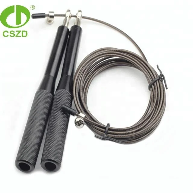 

Gym Black Wire Cable Ultra Speed Jump Rope, Custom color