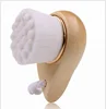Super soft and very fine nylon hair cleansing brush comma pine handle bump facial massage cleaning brush