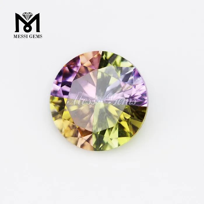 Wuzhou wholesale price cz gemstone 8.0 round multicolor cubic