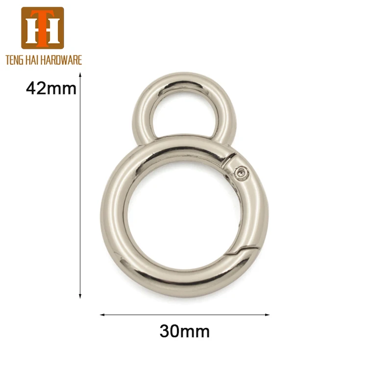 

Handbag buckle ring metal gate O rings metal spring open rings, Customized