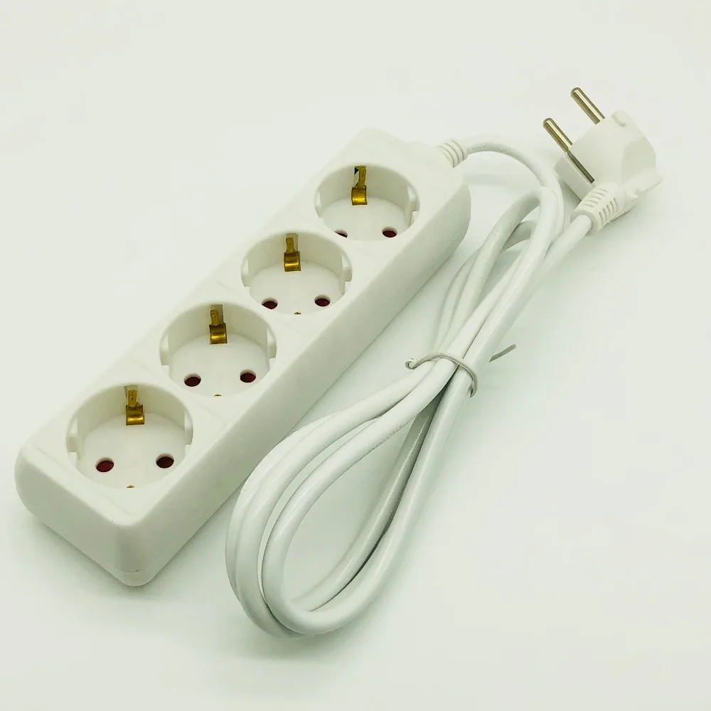 Schuko Germany Plug 4 Ways Extension Socket Eu Smart Power Strip With ...