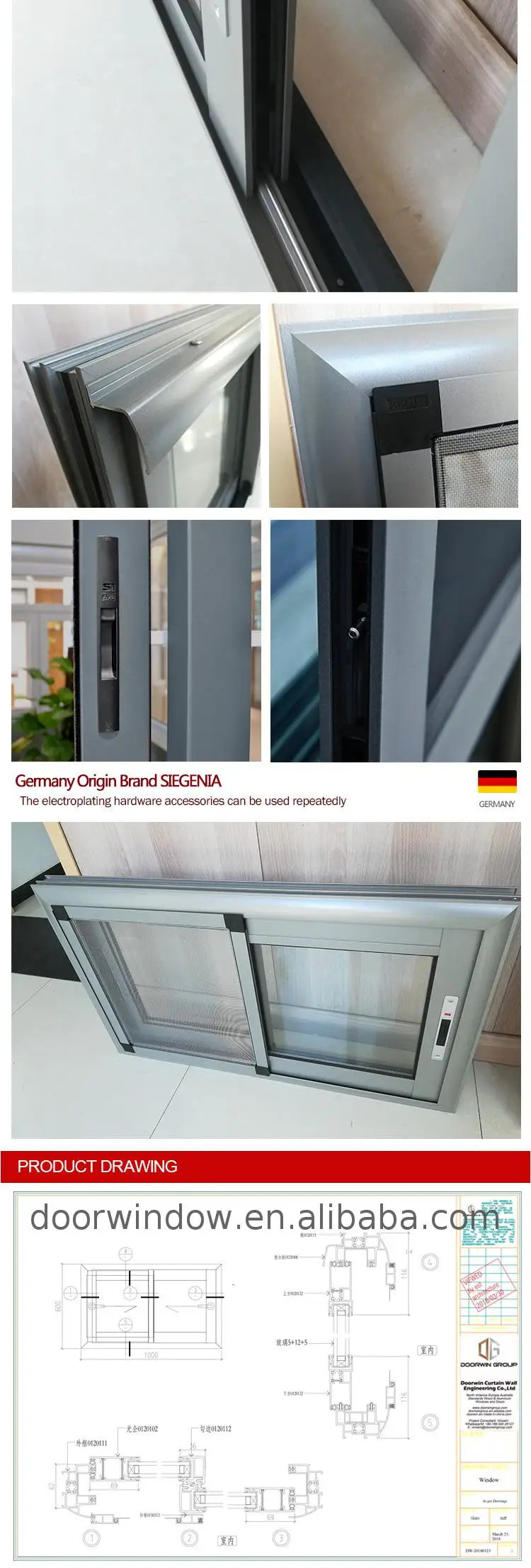 Hot sales Africa popular design good security impact resistance aluminum sliding windows