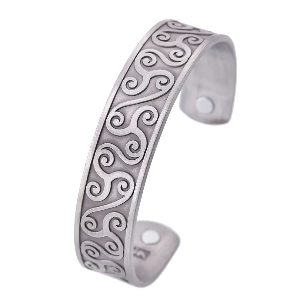 

New Flowers Shape Elegant And Simple Antique Silver Color Men Bracelet