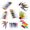 HiUmi Lot 53pcs Metal Bait Swim Baits Minnow Crank Pencil Vibration/VIB Lure kits Fishing Lures Spoons Minnow Crank Set