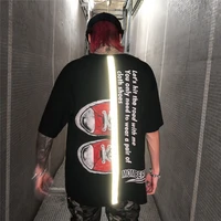 

Summer Short Sleeve Hip Hop Loose Fit Fashionable Reflective Printing Men's T-shirt