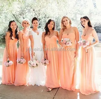 peach maid of honor dresses