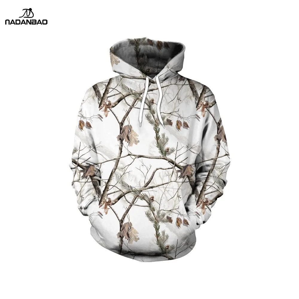 

NADANBAO brand white Leaf printing french terry hoodies plain hoodies