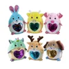 custom fancy design flip reversible color change sequin plush toys animal