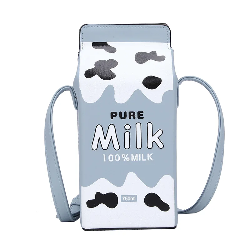 

Customized Women Mini Phone Crossbody Bag Juice Box Milk Cartoon Purses, Red, pink, coffee, yellow, blue