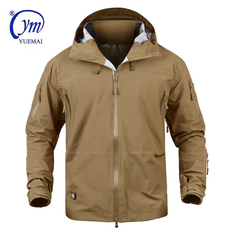 Hot Design Military Tactical Winter  Men Waterproof  hardshell Jacket with hood