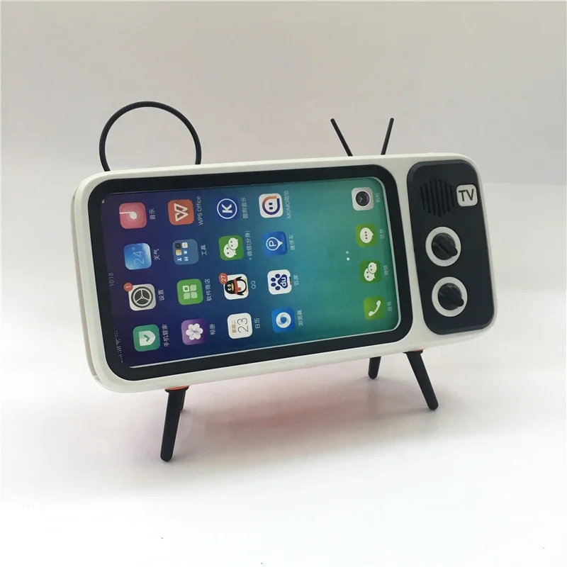 PTH800 Retro TV Shape Long Battery Life BT Wireless Speaker with Phone Holder