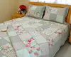 Floral bed sheet patchwork quilt/coverlet sets home textile